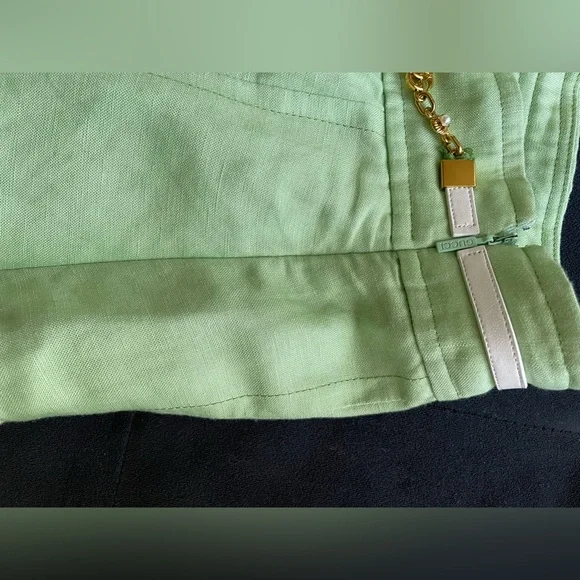 Gucci Green Viscose & Linen Pleated Skirt pre-owned size S - Picture 10 of 11